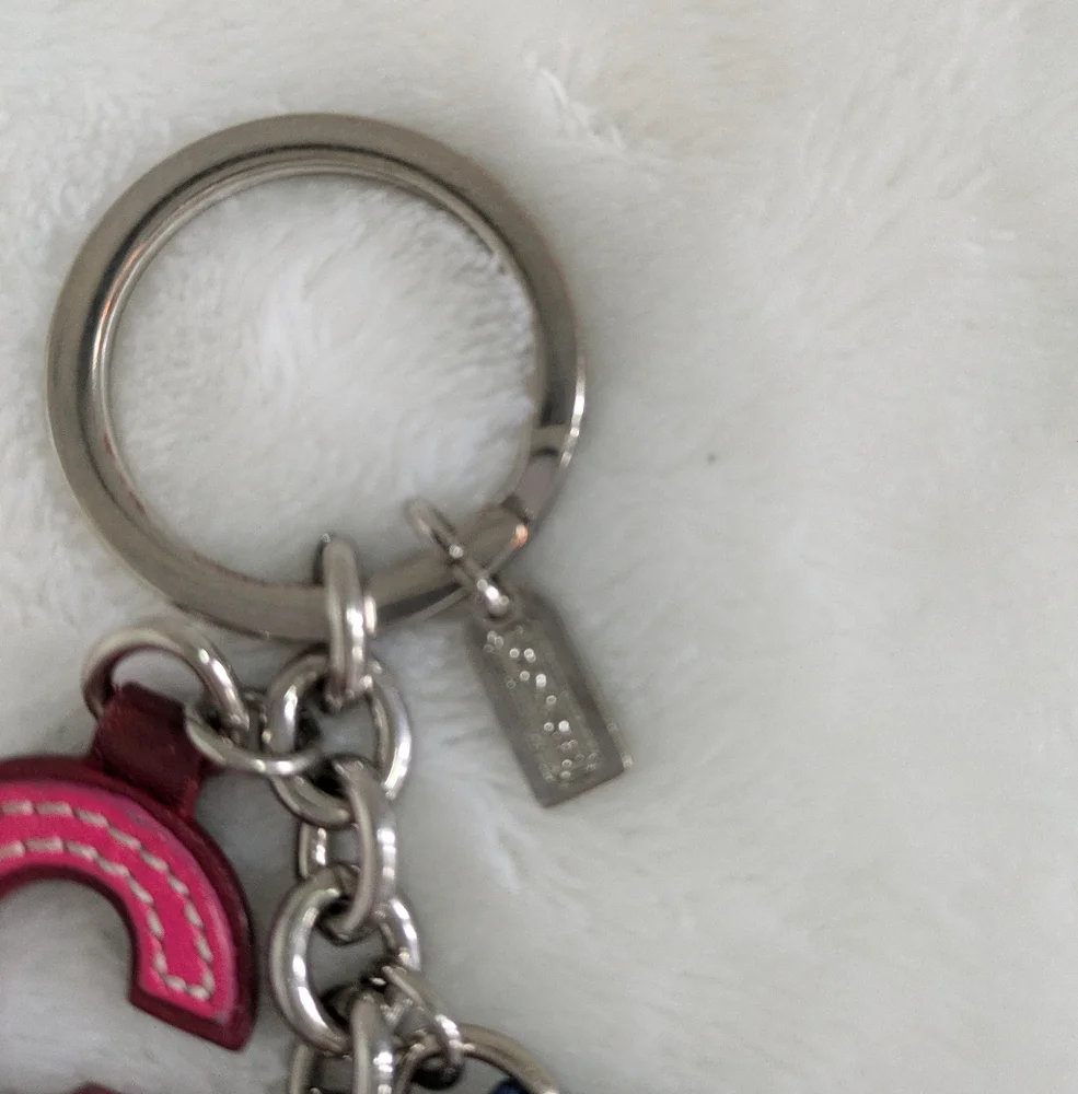 RARE Vintage COACH Leather Letters Keyring/Bag Charm - Picture 3 of 6